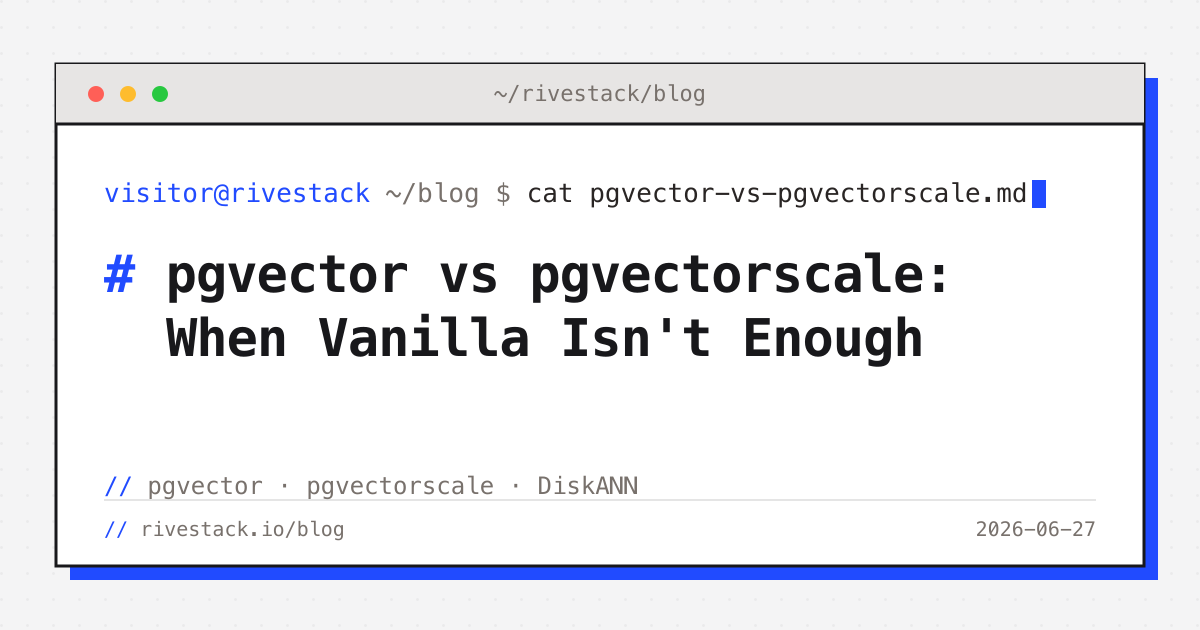 pgvector vs pgvectorscale: When Vanilla Isn't Enough