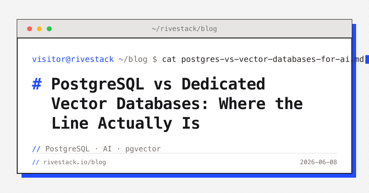 PostgreSQL vs Dedicated Vector Databases: Where the Line Actually Is